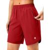 imageG Gradual 57 Athletic Running Shorts for Women 2 Zipper Pockets Lightweight Workout Gym Summer Dolphin Shorts with LinerRed