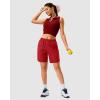 imageG Gradual 57 Athletic Running Shorts for Women 2 Zipper Pockets Lightweight Workout Gym Summer Dolphin Shorts with LinerRed