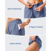 imageG Gradual 57 Athletic Running Shorts for Women 2 Zipper Pockets Lightweight Workout Gym Summer Dolphin Shorts with LinerStone Blue