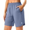 imageG Gradual 57 Athletic Running Shorts for Women 2 Zipper Pockets Lightweight Workout Gym Summer Dolphin Shorts with LinerStone Blue