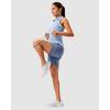 imageG Gradual 57 Athletic Running Shorts for Women 2 Zipper Pockets Lightweight Workout Gym Summer Dolphin Shorts with LinerStone Blue
