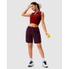 imageG Gradual 57 Athletic Running Shorts for Women 2 Zipper Pockets Lightweight Workout Gym Summer Dolphin Shorts with LinerWine
