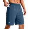 imageG Gradual Mens Athletic Running Shorts 759 Zipper Pocket Lightweight Workout Gym Quick Dry Shorts Golf Tennis HikingBlue Grey