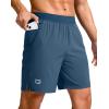 imageG Gradual Mens Athletic Running Shorts 759 Zipper Pocket Lightweight Workout Gym Quick Dry Shorts Golf Tennis HikingBlue Grey