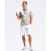 imageG Gradual Mens Shorts 11 Long with 4 Pockets Lightweight Knee Length Elastic Waist Quick Dry Casual Golf Work Shorts White M