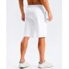 imageG Gradual Mens Shorts 11 Long with 4 Pockets Lightweight Knee Length Elastic Waist Quick Dry Casual Golf Work Shorts White M