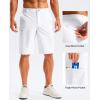 imageG Gradual Mens Shorts 11 Long with 4 Pockets Lightweight Knee Length Elastic Waist Quick Dry Casual Golf Work Shorts White M
