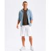 imageG Gradual Mens Shorts 11 Long with 4 Pockets Lightweight Knee Length Elastic Waist Quick Dry Casual Golf Work Shorts White XL