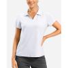imageG Gradual Polo Shirts for Women Short Sleeve Golf Shirts V Neck Collared Top Cooling Lightweight UPF 50 Tennis Work Dry FitAwhite