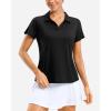 imageG Gradual Polo Shirts for Women Short Sleeve Golf Shirts V Neck Collared Top Cooling Lightweight UPF 50 Tennis Work Dry FitBlack