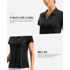 imageG Gradual Polo Shirts for Women Short Sleeve Golf Shirts V Neck Collared Top Cooling Lightweight UPF 50 Tennis Work Dry FitBlack