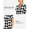 imageG Gradual Polo Shirts for Women Short Sleeve Golf Shirts V Neck Collared Top Cooling Lightweight UPF 50 Tennis Work Dry FitGrey Argyle