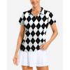 imageG Gradual Polo Shirts for Women Short Sleeve Golf Shirts V Neck Collared Top Cooling Lightweight UPF 50 Tennis Work Dry FitGrey Argyle