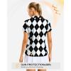 imageG Gradual Polo Shirts for Women Short Sleeve Golf Shirts V Neck Collared Top Cooling Lightweight UPF 50 Tennis Work Dry FitGrey Argyle