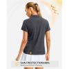 imageG Gradual Polo Shirts for Women Short Sleeve Golf Shirts V Neck Collared Top Cooling Lightweight UPF 50 Tennis Work Dry FitHeather Charcoal Grey