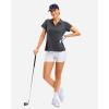 imageG Gradual Polo Shirts for Women Short Sleeve Golf Shirts V Neck Collared Top Cooling Lightweight UPF 50 Tennis Work Dry FitHeather Charcoal Grey