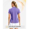 imageG Gradual Polo Shirts for Women Short Sleeve Golf Shirts V Neck Collared Top Cooling Lightweight UPF 50 Tennis Work Dry FitHeather Dark Purple