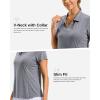 imageG Gradual Polo Shirts for Women Short Sleeve Golf Shirts V Neck Collared Top Cooling Lightweight UPF 50 Tennis Work Dry FitHeather Grey