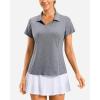imageG Gradual Polo Shirts for Women Short Sleeve Golf Shirts V Neck Collared Top Cooling Lightweight UPF 50 Tennis Work Dry FitHeather Grey