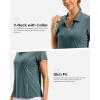 imageG Gradual Polo Shirts for Women Short Sleeve Golf Shirts V Neck Collared Top Cooling Lightweight UPF 50 Tennis Work Dry FitHeather Grey Sage