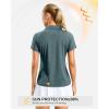 imageG Gradual Polo Shirts for Women Short Sleeve Golf Shirts V Neck Collared Top Cooling Lightweight UPF 50 Tennis Work Dry FitHeather Grey Sage
