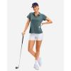 imageG Gradual Polo Shirts for Women Short Sleeve Golf Shirts V Neck Collared Top Cooling Lightweight UPF 50 Tennis Work Dry FitHeather Grey Sage