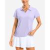 imageG Gradual Polo Shirts for Women Short Sleeve Golf Shirts V Neck Collared Top Cooling Lightweight UPF 50 Tennis Work Dry FitHeather Light Purple