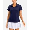 imageG Gradual Polo Shirts for Women Short Sleeve Golf Shirts V Neck Collared Top Cooling Lightweight UPF 50 Tennis Work Dry FitHeather Navy