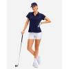 imageG Gradual Polo Shirts for Women Short Sleeve Golf Shirts V Neck Collared Top Cooling Lightweight UPF 50 Tennis Work Dry FitHeather Navy