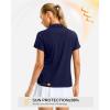 imageG Gradual Polo Shirts for Women Short Sleeve Golf Shirts V Neck Collared Top Cooling Lightweight UPF 50 Tennis Work Dry FitHeather Navy