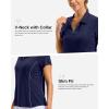 imageG Gradual Polo Shirts for Women Short Sleeve Golf Shirts V Neck Collared Top Cooling Lightweight UPF 50 Tennis Work Dry FitHeather Navy