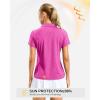 imageG Gradual Polo Shirts for Women Short Sleeve Golf Shirts V Neck Collared Top Cooling Lightweight UPF 50 Tennis Work Dry FitHeather Rose
