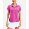 imageG Gradual Polo Shirts for Women Short Sleeve Golf Shirts V Neck Collared Top Cooling Lightweight UPF 50 Tennis Work Dry FitHeather Rose