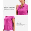 imageG Gradual Polo Shirts for Women Short Sleeve Golf Shirts V Neck Collared Top Cooling Lightweight UPF 50 Tennis Work Dry FitHeather Rose