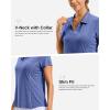 imageG Gradual Polo Shirts for Women Short Sleeve Golf Shirts V Neck Collared Top Cooling Lightweight UPF 50 Tennis Work Dry FitHeather Royal Blue