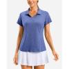 imageG Gradual Polo Shirts for Women Short Sleeve Golf Shirts V Neck Collared Top Cooling Lightweight UPF 50 Tennis Work Dry FitHeather Royal Blue