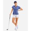 imageG Gradual Polo Shirts for Women Short Sleeve Golf Shirts V Neck Collared Top Cooling Lightweight UPF 50 Tennis Work Dry FitHeather Royal Blue