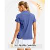 imageG Gradual Polo Shirts for Women Short Sleeve Golf Shirts V Neck Collared Top Cooling Lightweight UPF 50 Tennis Work Dry FitHeather Royal Blue