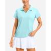 imageG Gradual Polo Shirts for Women Short Sleeve Golf Shirts V Neck Collared Top Cooling Lightweight UPF 50 Tennis Work Dry FitHeather Sky Blue