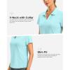 imageG Gradual Polo Shirts for Women Short Sleeve Golf Shirts V Neck Collared Top Cooling Lightweight UPF 50 Tennis Work Dry FitHeather Sky Blue