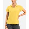 imageG Gradual Polo Shirts for Women Short Sleeve Golf Shirts V Neck Collared Top Cooling Lightweight UPF 50 Tennis Work Dry FitHeather Yellow