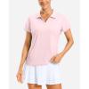 imageG Gradual Polo Shirts for Women Short Sleeve Golf Shirts V Neck Collared Top Cooling Lightweight UPF 50 Tennis Work Dry FitPeach