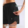 imageG Gradual Womens 5 Swim Shorts Zipper Pockets Quick Dry Board Shorts Bathing Suit Bottom with Liner Running Athletic ShortsAblack