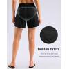 imageG Gradual Womens 5 Swim Shorts Zipper Pockets Quick Dry Board Shorts Bathing Suit Bottom with Liner Running Athletic ShortsBlack