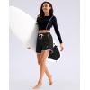 imageG Gradual Womens 5 Swim Shorts Zipper Pockets Quick Dry Board Shorts Bathing Suit Bottom with Liner Running Athletic ShortsBlack