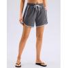 imageG Gradual Womens 5 Swim Shorts Zipper Pockets Quick Dry Board Shorts Bathing Suit Bottom with Liner Running Athletic ShortsDark Grey