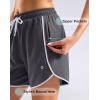 imageG Gradual Womens 5 Swim Shorts Zipper Pockets Quick Dry Board Shorts Bathing Suit Bottom with Liner Running Athletic ShortsDark Grey