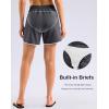 imageG Gradual Womens 5 Swim Shorts Zipper Pockets Quick Dry Board Shorts Bathing Suit Bottom with Liner Running Athletic ShortsDark Grey