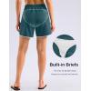 imageG Gradual Womens 5 Swim Shorts Zipper Pockets Quick Dry Board Shorts Bathing Suit Bottom with Liner Running Athletic ShortsDeep Green