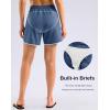imageG Gradual Womens 5 Swim Shorts Zipper Pockets Quick Dry Board Shorts Bathing Suit Bottom with Liner Running Athletic ShortsDusty Blue